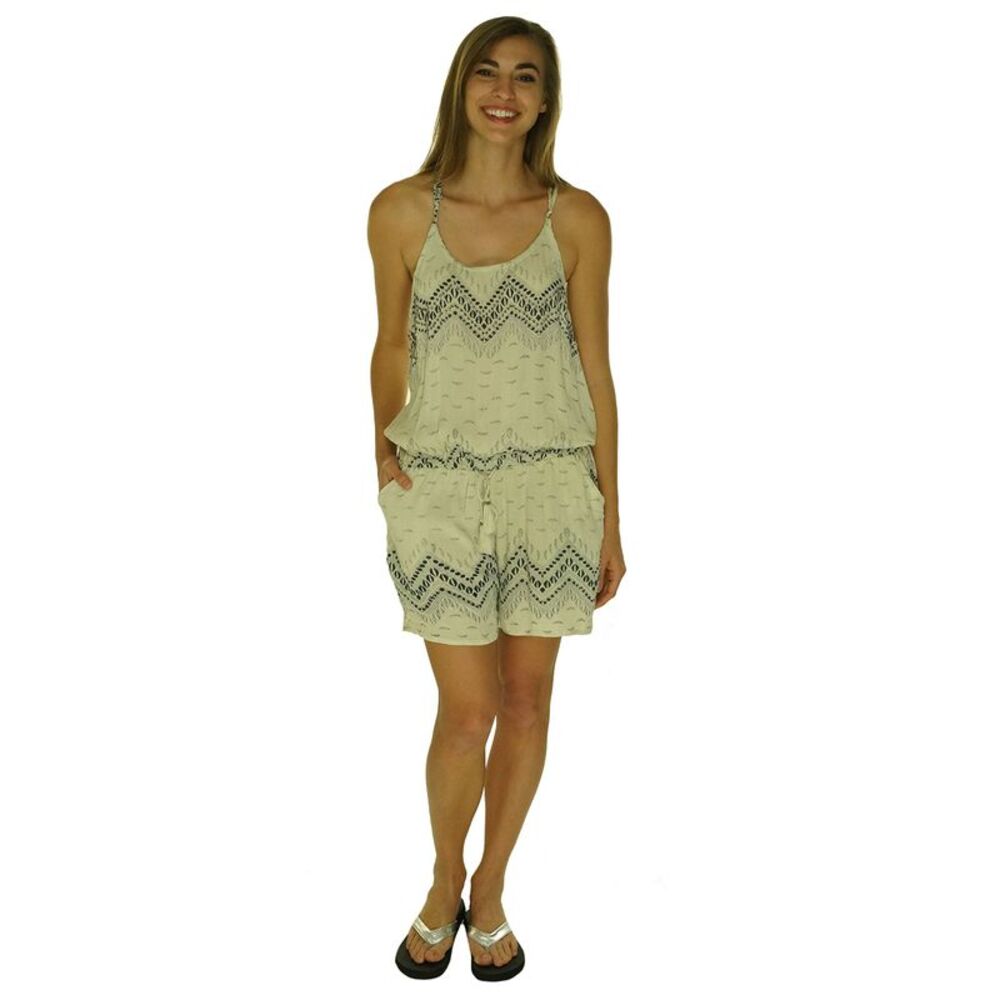 Blue Island Beach Print Romper